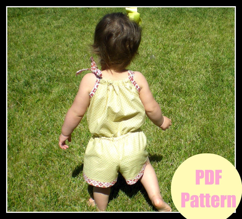 Pillowcase Romper Pattern, Girls Romper Sewing Pattern, Easy PDF Sewing Patterns, Girls, Children, Toddler, Baby, Size 3m-8 Bree Romper image 4