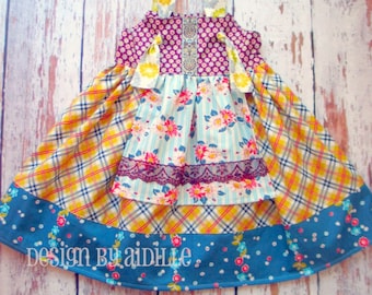 Girls Dress Pattern, PDF Sewing Patterns for Girls, Easy Sewing Pattern for Beginners, "The Ava Knot Dress" Sizes 6m through girls size 12