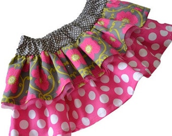 Girls Skirt Pattern Pattern PDF, "The Chloe Double Ruffle Skirt" sizes 12m-8