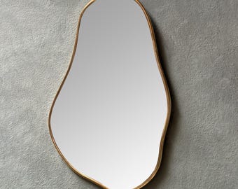Antique Brass Mirror with sophisticated Shape ,Ornate Frame Bathroom Mirror