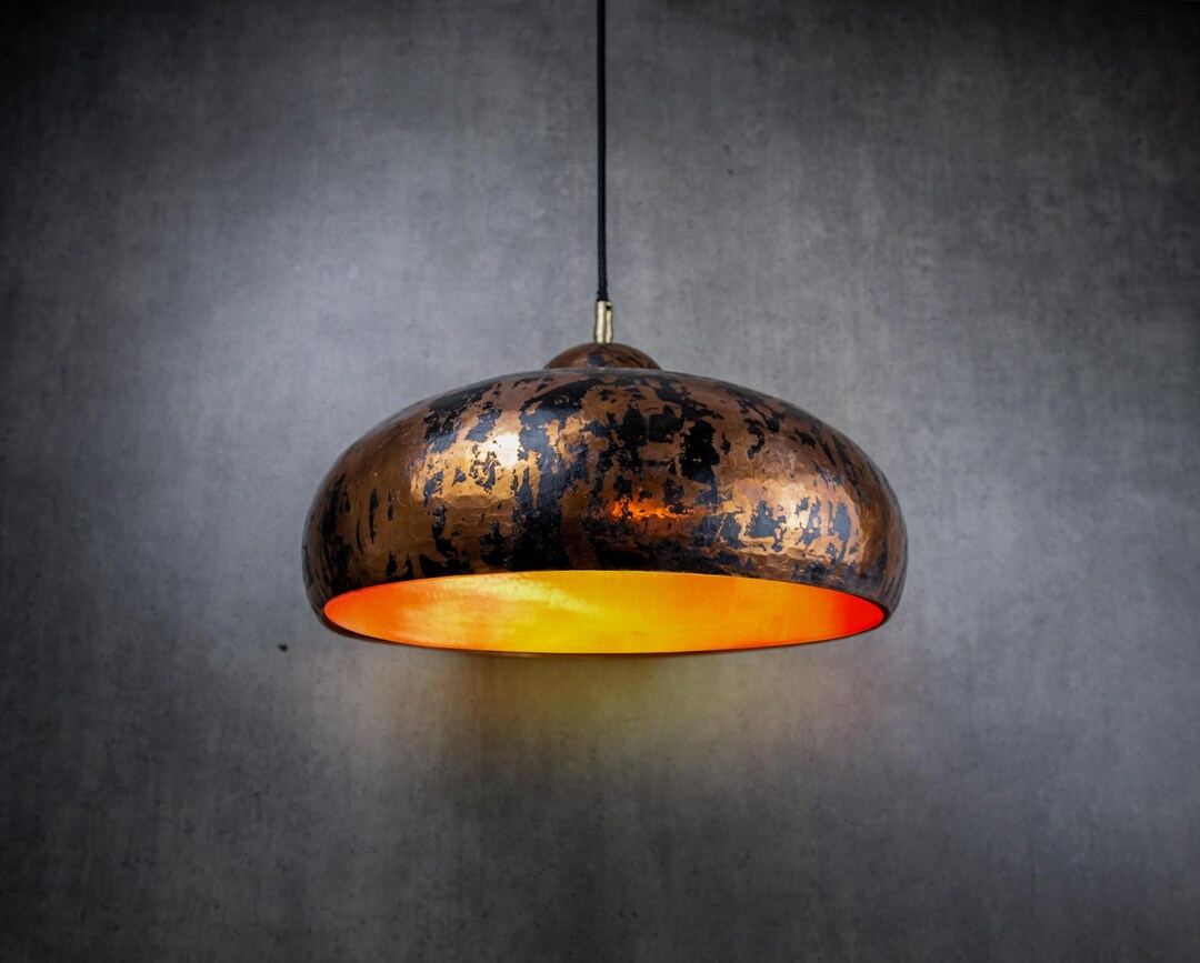 Rustic Hanging Light Copper Farmhouse Lighting Pendant , Antique Copper ...