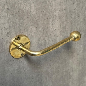 Porta rotolo di carta igienica in ottone non laccato, porta carta igienica da parete in ottone massiccio per bagno