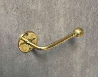 Unlacquered Brass Toilet Roll Holder ,Solid Brass Wall Mount Toilet Paper Holder Bathroom