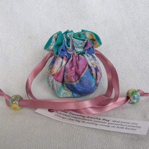 Drawstring Pouch Mini Size Jewelry Tote Traveling Jewelry Bag STAINED GLASS image 5