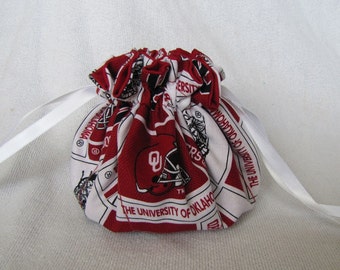 College Team Jewelry Bag - Medium Size - Pouch - Jewelry Tote - OKLAHOMA SOONERS