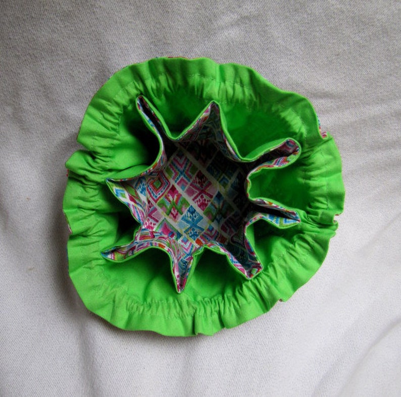 FRO YO Jewelry Bag with Painted Ceramic Beads on the Drawstrings Medium Size