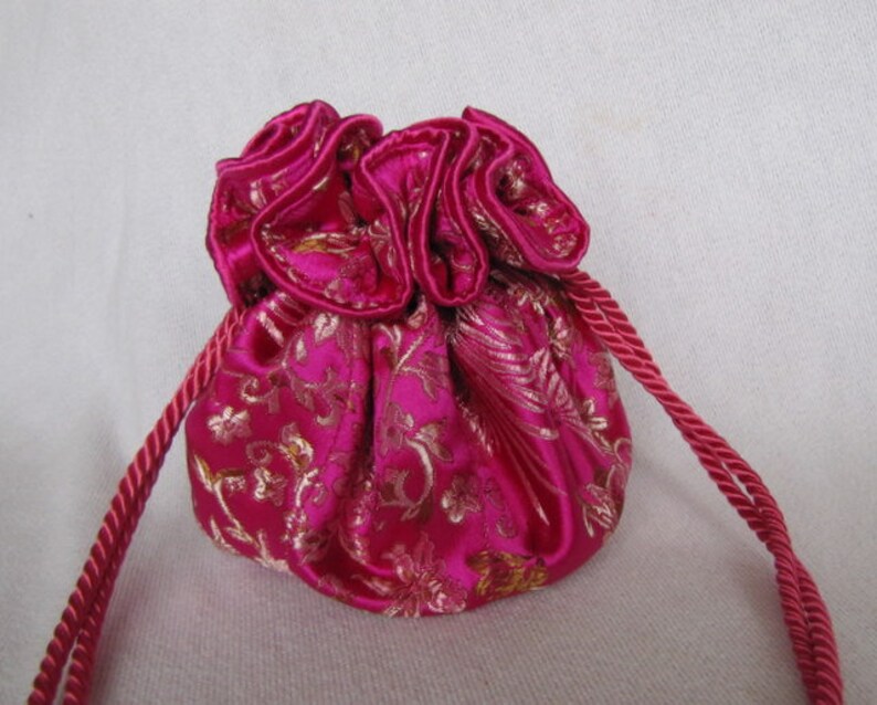 Brocade Jewelry Bag Tote Luxury Size DOUBLE VISION Drawstring Jewelry Pouch