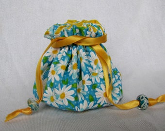 Traveling Jewelry Pouch - Medium Size - Drawstring Jewelry Tote - Jewelry Bag - DAISY TOSS