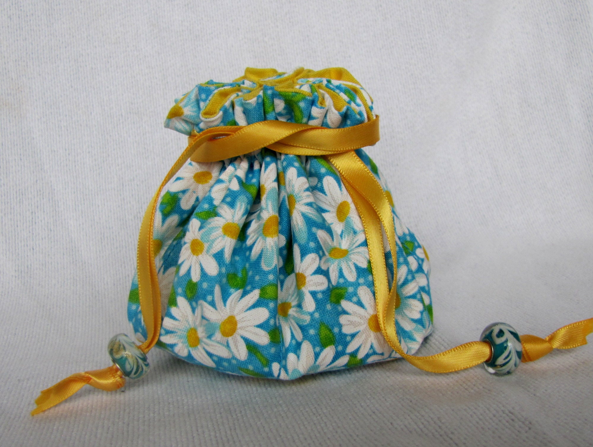 Traveling Jewelry Pouch - Medium Size - Drawstring Jewelry Tote - Jewelry Bag - DAISY TOSS