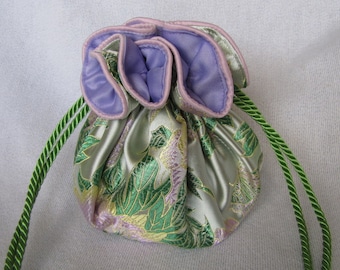 Brocade Jewelry Bag - Luxury Size - Fabric Tote for Jewelry - POWDERED SUGAR