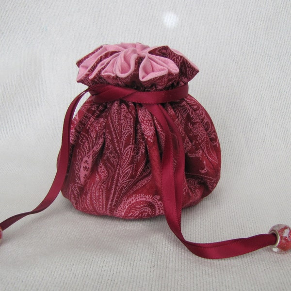 Jewelry Pouch - Medium Size - Jewelry Organizer - BORDEAUX