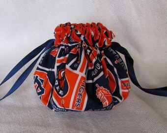 College Team Jewelry Bag - Medium Size - Jewelry Pouch - Tote - AUBURN TIGERS