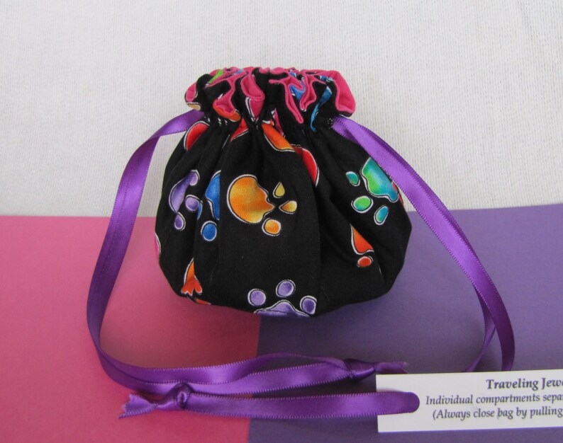 Medium Size Pouch for Jewelry Drawstring Jewelry Tote Jewelry Bag LITTLE FOOT