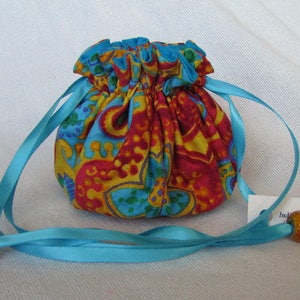 Jewelry Bag with Glass Beads Medium Size Jewelry Travel Pouch PAINTED DESERT image 5