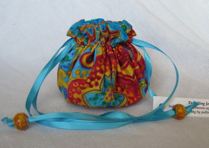 Jewelry Bag with Glass Beads Medium Size Jewelry Travel Pouch PAINTED DESERT image 5