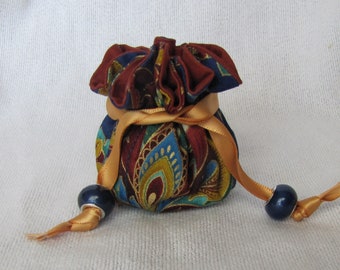 Jewelry Bag - Mini Size - Travel Jewelry Pouch - Drawstring Fabric Tote - NIGHT LIFE