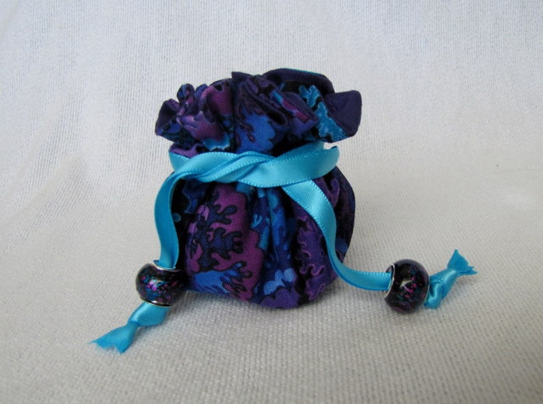 Jewelry Tote Travel Drawstring Pouch Bag for Jewelry Mini Size NIGHT VIOLET