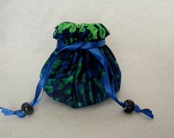 Jewelry Bag - Medium Size - Drawstring Tote - Traveling Jewelry Pouch - RAINCOAT DRIZZLE