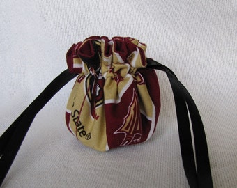 College Team Jewelry Bag - Mini Size - Drawstring Tote - Drawstring Pouch - FSU SEMINOLES