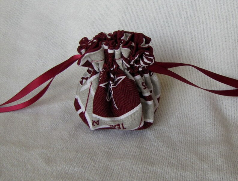 College Team Jewelry Bag Mini Size Drawstring Pouch Jewelry Tote TEXAS A & M AGGIES image 5