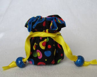 Jewelry Bag - Mini Size - Fabric Jewelry Pouch - Drawstring Tote - JAZZY CHEERIOS