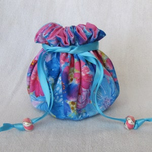 Jewelry Pouch - Medium Size - Fabric Bag - FLORAL SYMPHONY