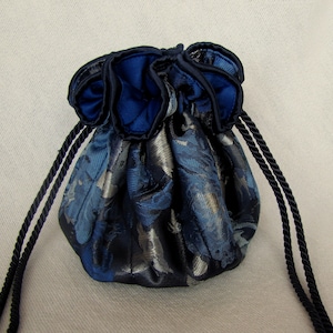 Brocade Jewelry Bag - Luxury Size - Jewelry Tote - BLUE YAHOO