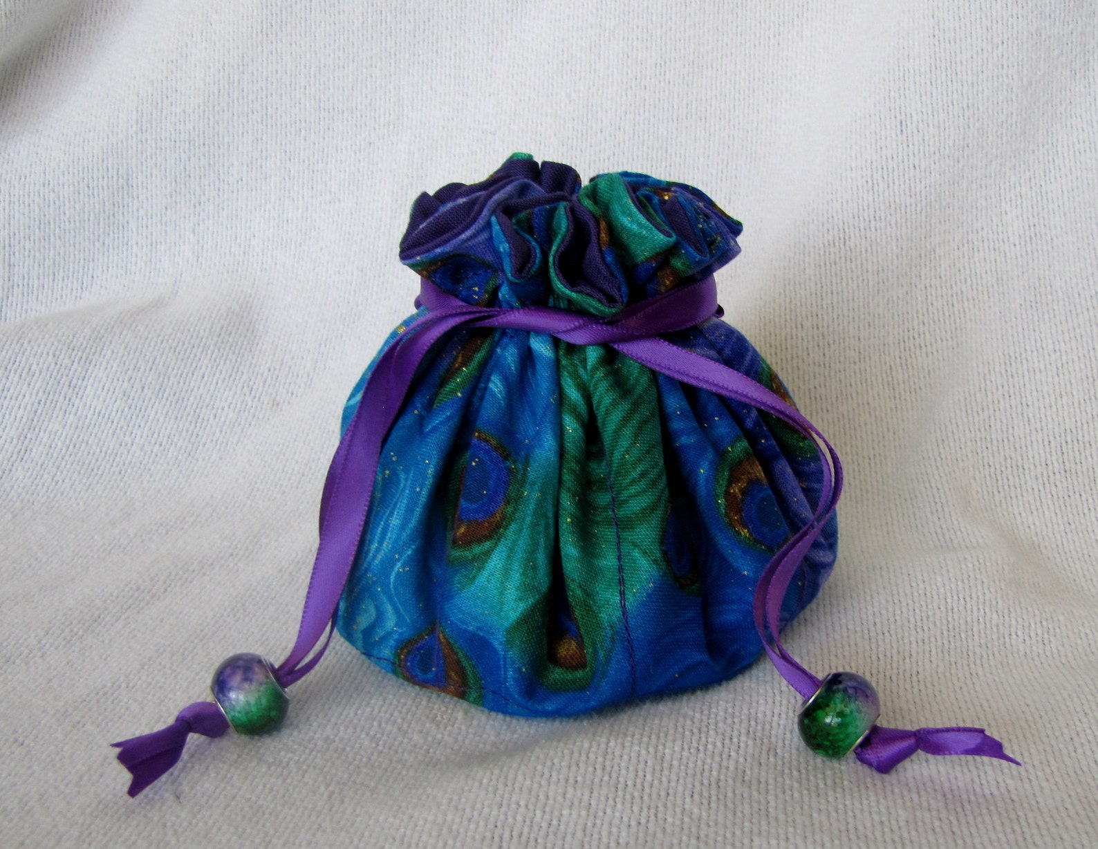 Fabric Jewelry Bag Medium Size Tote FEATHER DANCE Etsy