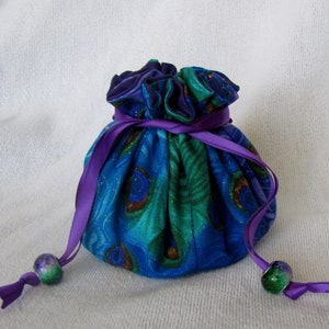 Fabric Jewelry Bag - Medium Size - Tote - FEATHER DANCE