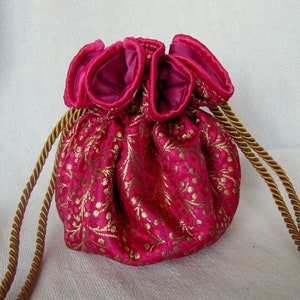 Brocade Jewelry Tote - Luxury Size - Pouch - DUSTED HEART