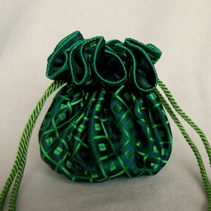 Brocade Jewelry Pouch - Luxury Size - Tote for Jewelry - Travel Tote - ELECTRIC EEL