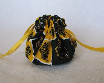 College Team Jewelry Bag - Medium Size - Drawstring Pouch - BAYLOR UNIVERSITY BEARS