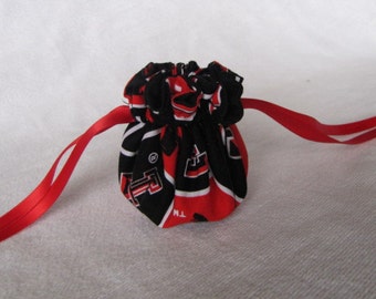 College Team Jewelry Bag - Mini Size - Drawstring Pouch - TEXAS TECH UNIVERSITY