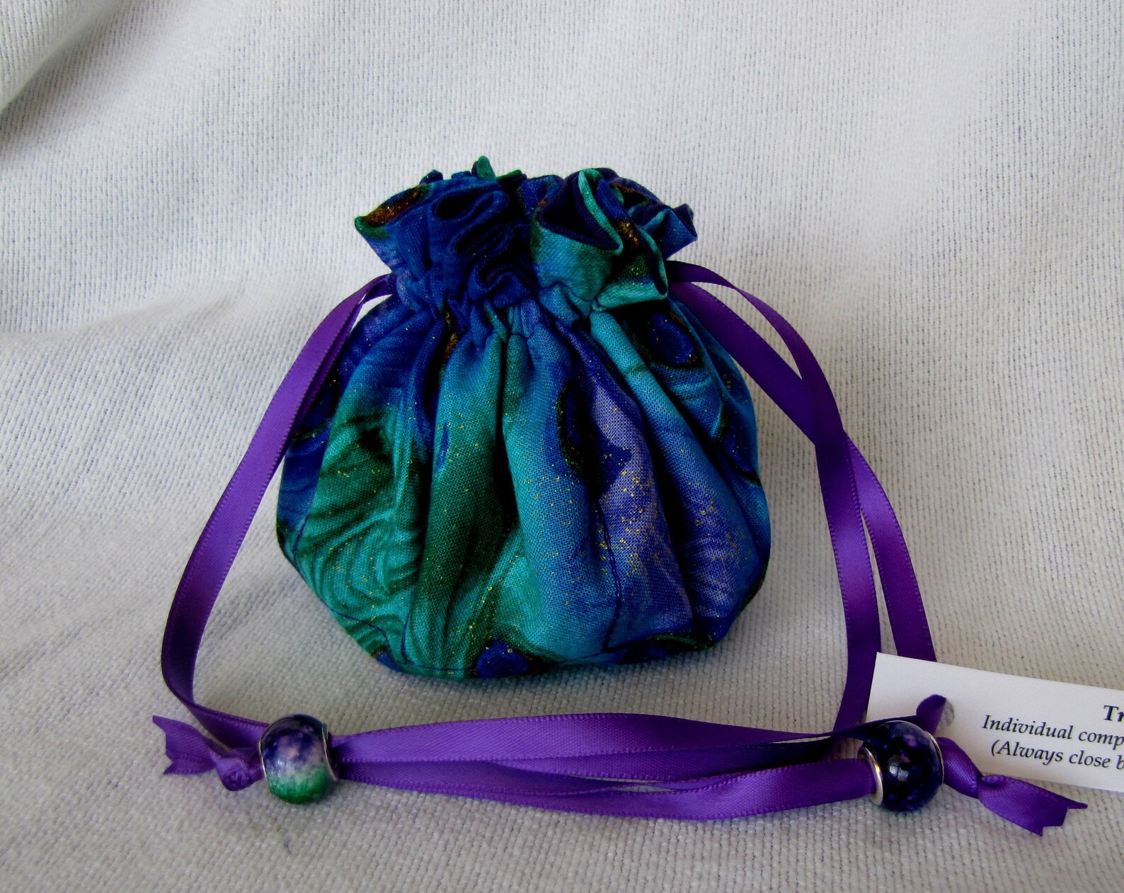 Fabric Jewelry Bag Medium Size Tote FEATHER DANCE Etsy