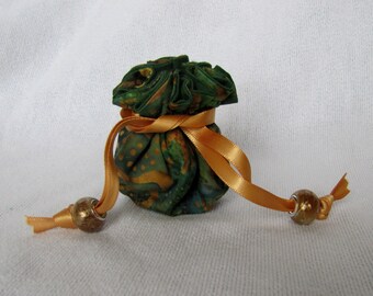 Drawstring Pouch - Mini Size - Fabric Jewelry Bag - Travel Drawstring Tote - SWAMP RAT