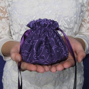 Drawstring Jewelry Pouch - Medium Size - Jewelry Tote - Travel Bag - PURPLE POP