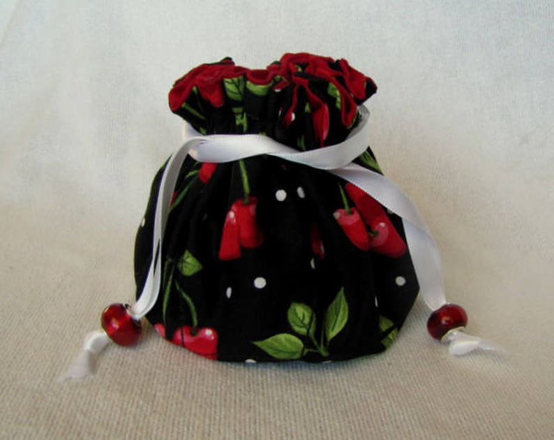 Tote Jewelry Bag Medium Size Organizer CHERRY PICK Traveling Jewelry Pouch