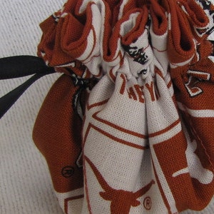 College Team Jewelry Bag Mini Size Drawstring Travel Pouch TEXAS LONGHORNS image 2