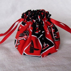 College Team Jewelry Bag Medium Size Travel Jewelry Pouch Fabric Jewelry Tote TEXAS TECH image 1