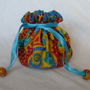 Jewelry Bag with Glass Beads Medium Size Jewelry Travel Pouch PAINTED DESERT image 1