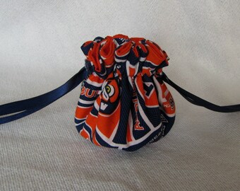 College Team Jewelry Bag - Mini Size - Drawstring Pouch - Traveling Fabric Tote - AUBURN TIGERS