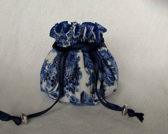 Traveling Jewelry Tote - Drawstring Bag - Pouch - DRESDEN CHINA