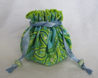 Jewelry Bag - Medium Size - Travel Pouch - Drawstring Jewelry Tote - WATERFALL MIST