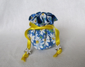Jewelry Bag - Mini Size - Travel Pouch - Fabric Jewelry Pouch - Tote - AMAZING DAISY