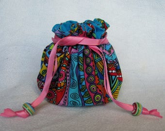 Drawstring Tote for Jewelry - Medium Size - Pouch - CELEBRATE