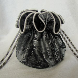 Brocade Jewelry Tote - Luxury Size - Drawstring Pouch - CAVIAR