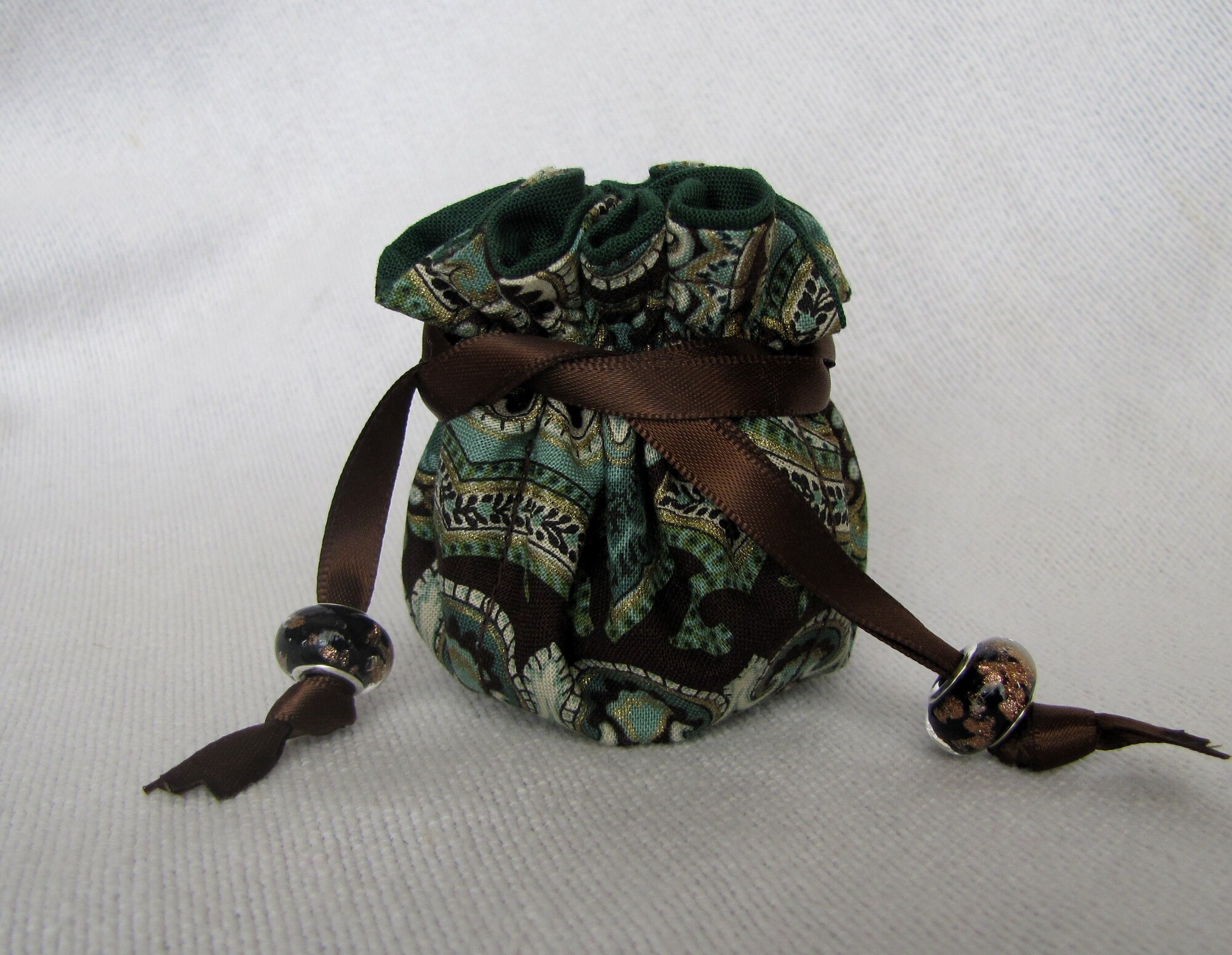Fabric Jewelry Pouch Mini Size Traveling Drawstring Tote Bag