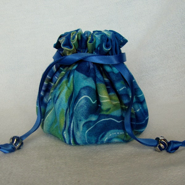 Travel Jewelry Tote - Medium Size - Jewelry Bag - RIPPLING WATERS