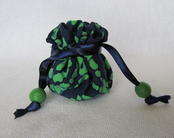 Travel Jewelry Bag - Mini Size - Fabric Jewelry Pouch - Drawstring Pouch - Jewelry Tote - WAHOO