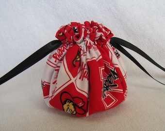 College Team Jewelry Bag - Medium Size - Drawstring Tote - NEBRASKA CORNHUSKERS